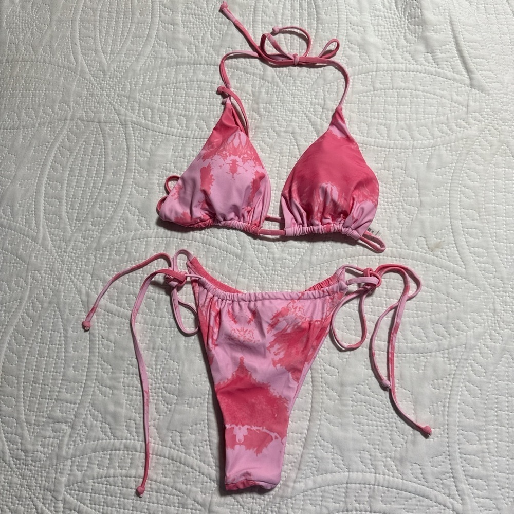 Pink Tie-Dye Bikini Set